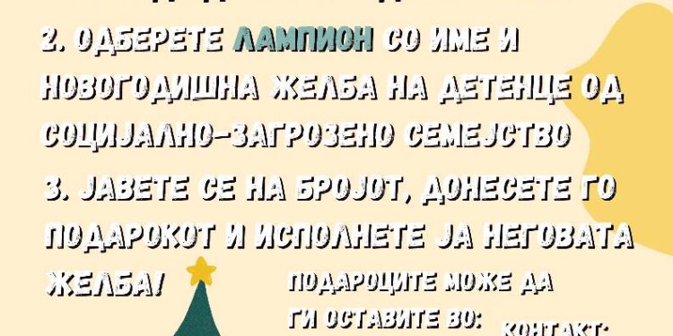 Стартува Новогодишната хуманитарна акција на Црвен крст Охрид „ВОЛШЕБНА ЕЛКА“
