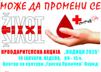 Во недела на Водици бидете хумани дарувајте крв – спасите нечиј живот